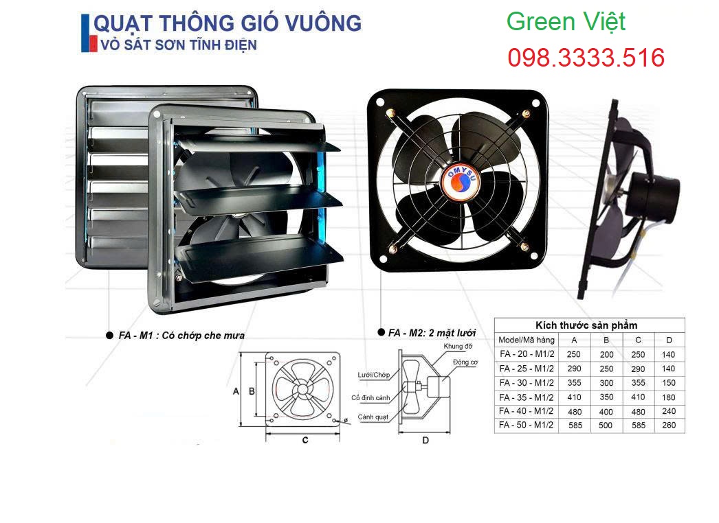 Quạt làm mát Container FA-25M1 Cao Cấp 2026