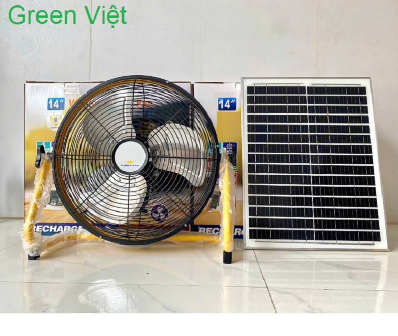 Quạt năng lượng mặt trời 14 inch Dự Phòng Và Du Lịch, Đi Chơi