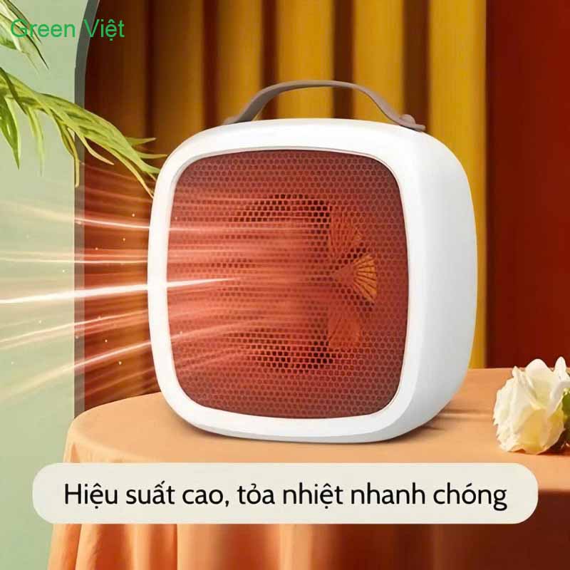 Quạt Sưởi Mini 600W Hai Tốc Độ Làm Ấm Nhanh Không Ồn Để Bàn