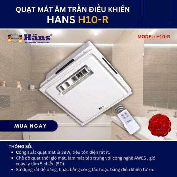 Quạt Thổi Gió Mát Nhà WC H10R