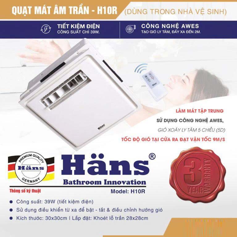 Quạt Thổi Gió Mát Nhà WC H10R