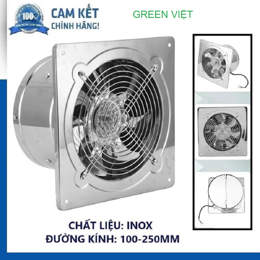 Quạt Thông Gió INox FD150, FD200, FD250, FD300 – Green Việt