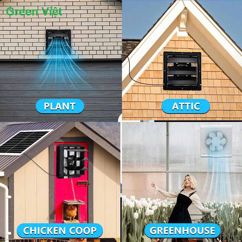 Quạt thông gió năng lượng mặt trời QTG01