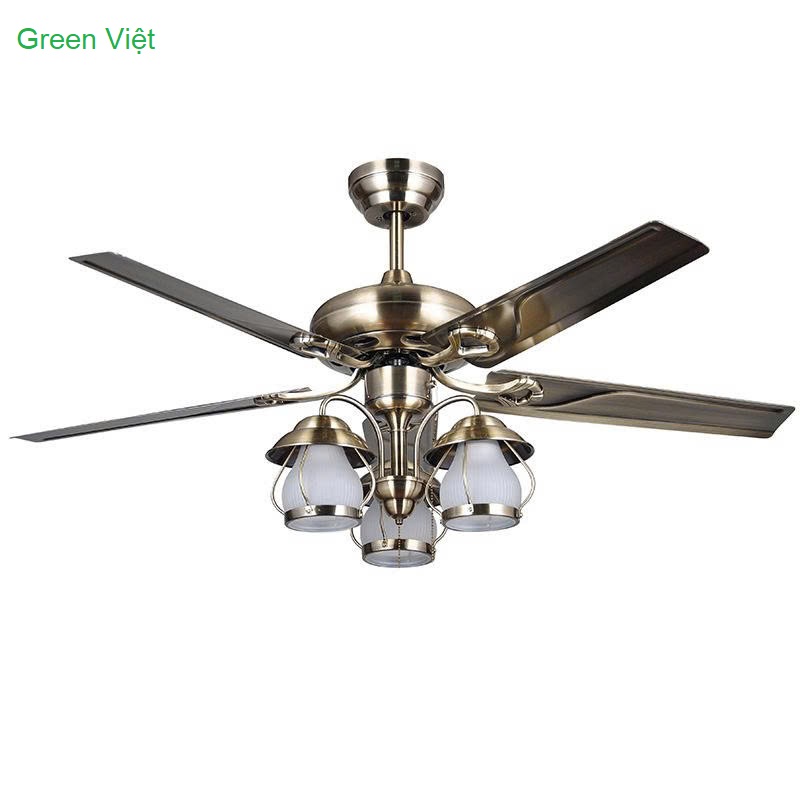 Quạt Trần Đèn 5 Cánh Sắt DQ.CT.107 Phòng Khách hiện đại