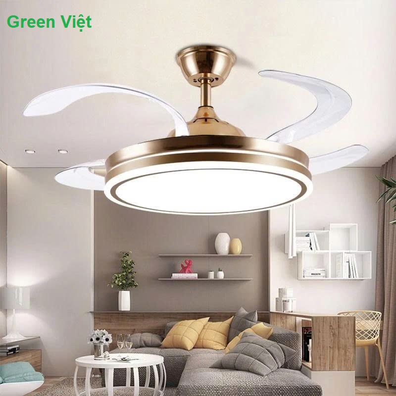 Quạt Trần Đèn Cánh Cụp Cánh Xòe QTVG211