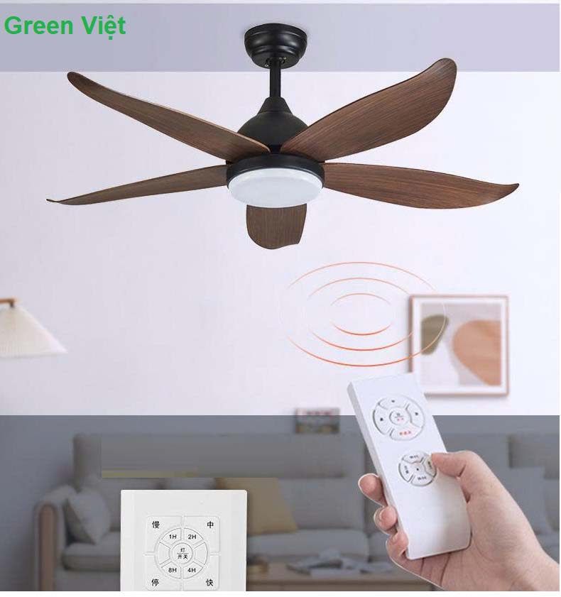 Quạt Trần Đèn Cánh Gỗ QTTG-142