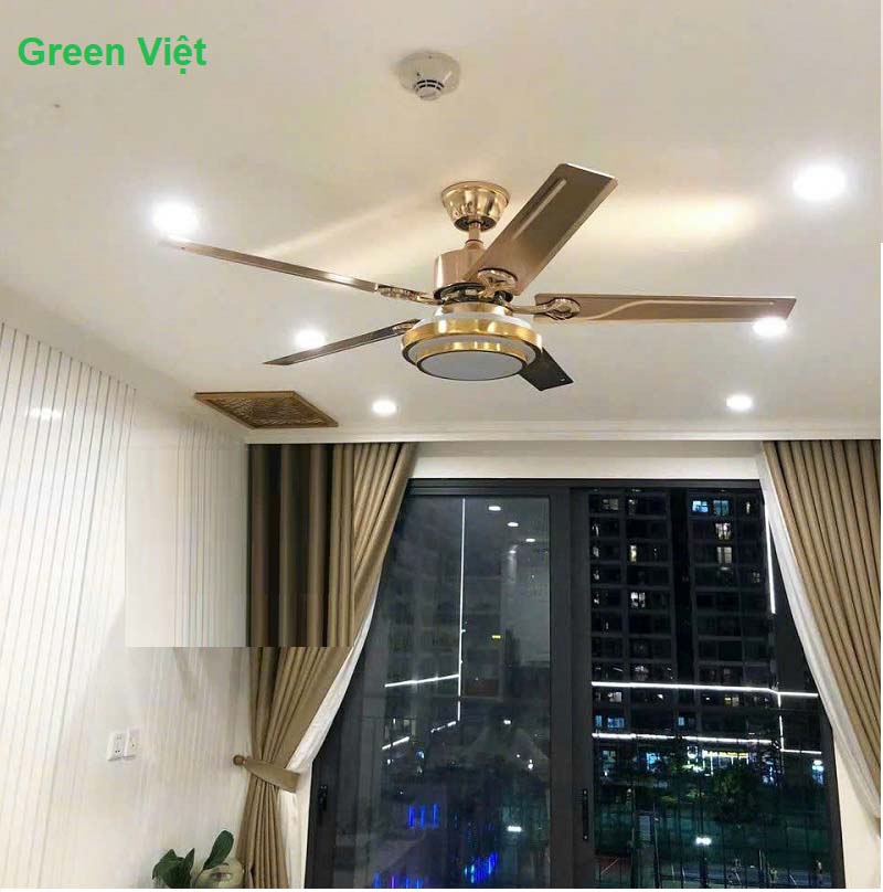 Quạt Trần Đèn Cánh Thép QTVG46 Cao Cấp Green Việt