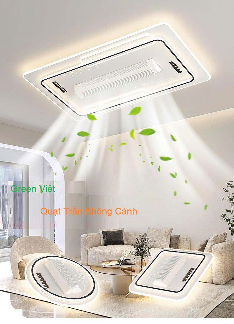 Quạt Trần Đèn Không Cánh Hình Tròn QTKC09