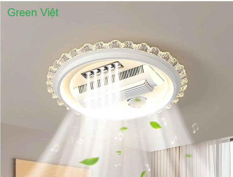 Quạt trần đèn không cánh QTDOP12 kết nối loa bluetooth