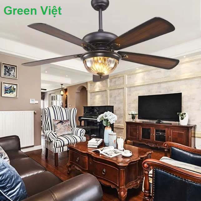 Quạt Trần Đèn Phòng Khách QTDK158 Phong Cách Tân Cổ Điển