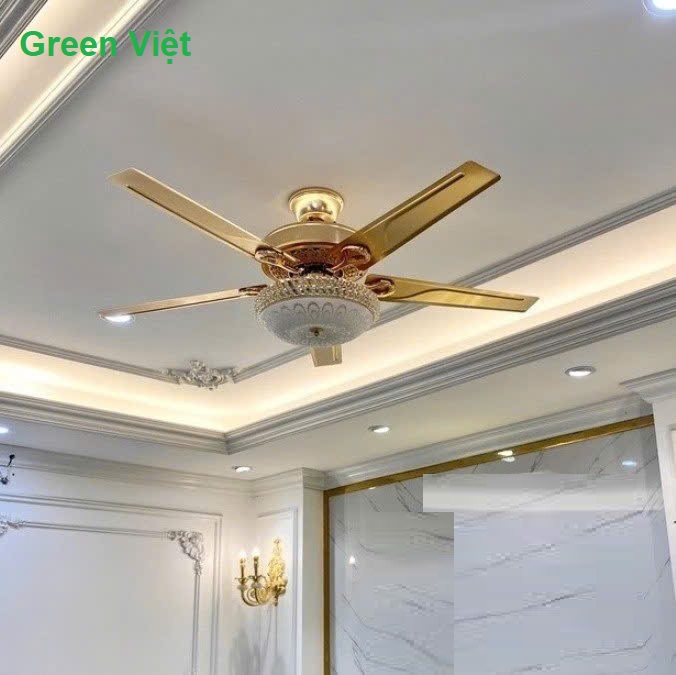 Quạt trần đèn phòng khách QTPKT08 Cao Cấp