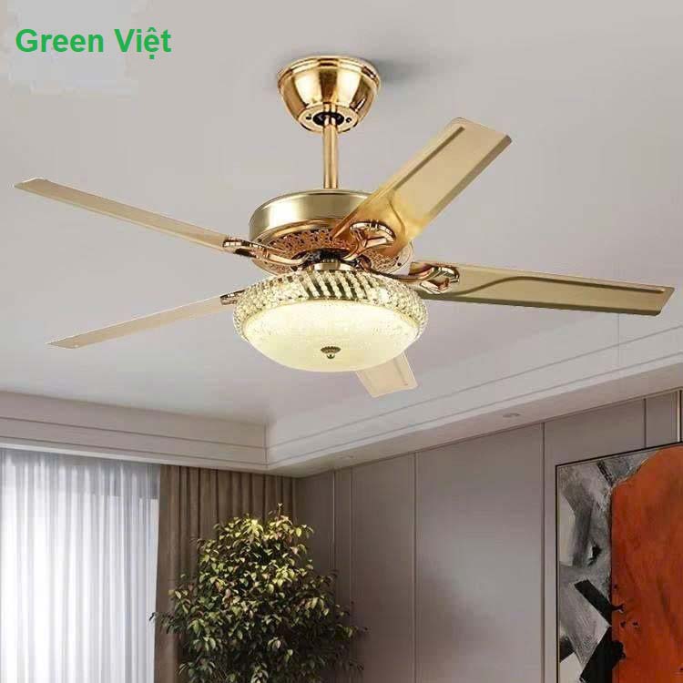 Quạt trần đèn phòng khách QTPKT08 Cao Cấp