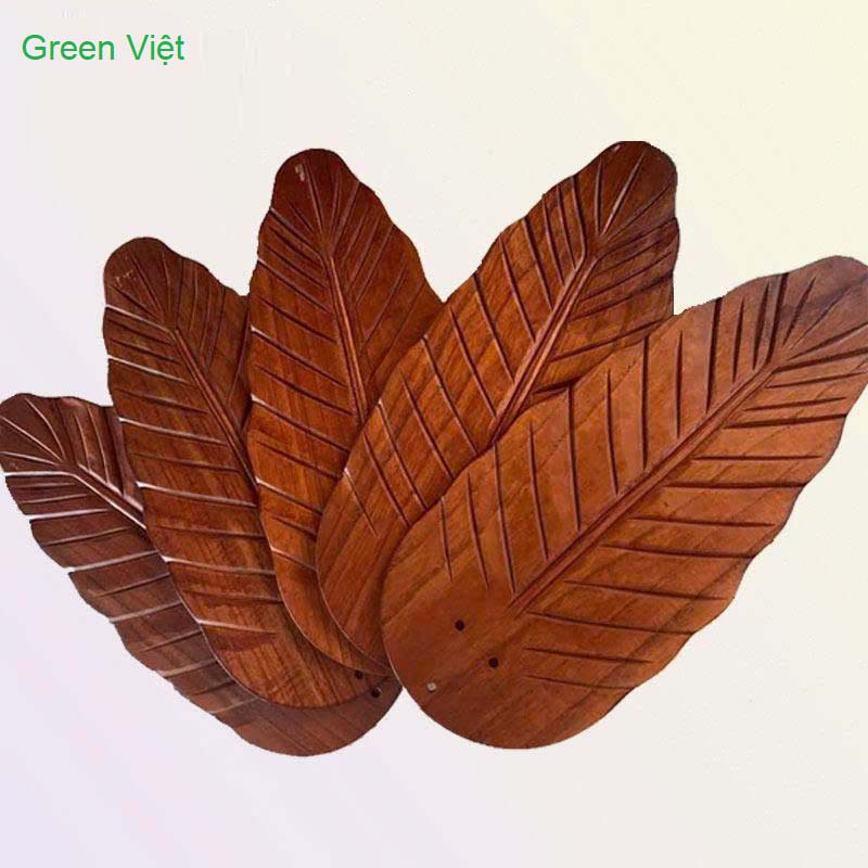 Quạt Trần Đèn QC05 Hình Lá Cọ Sang Trọng Green Việt