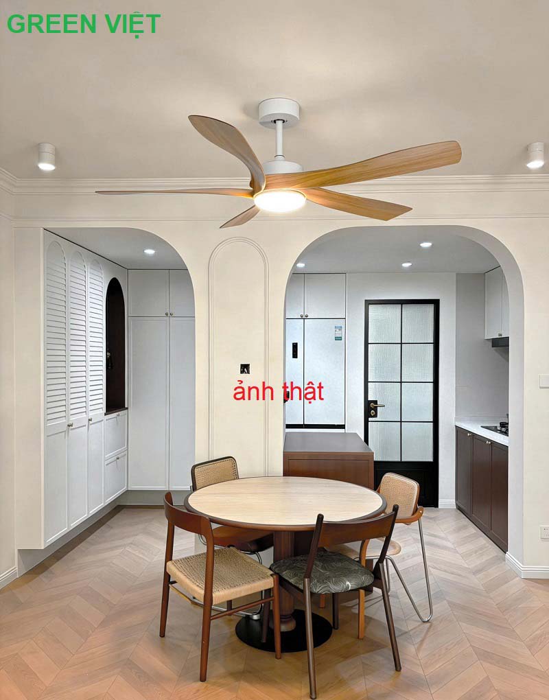 Quạt trần đèn trang trí cao cấp HTQ.28 mẫu mới Loại xịn Phòng khách