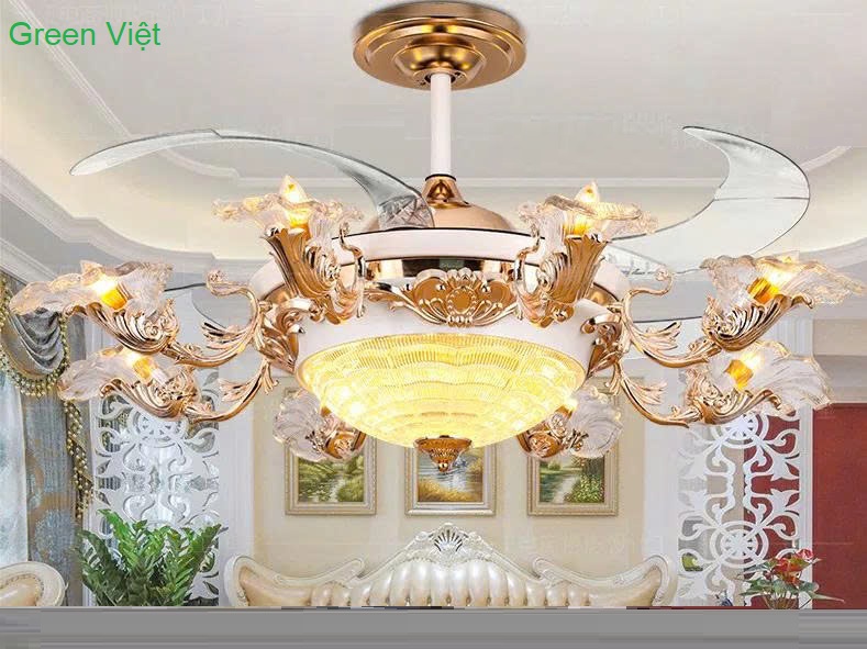 Quạt Trần đèn trang trí Cao Cấp KNQ040