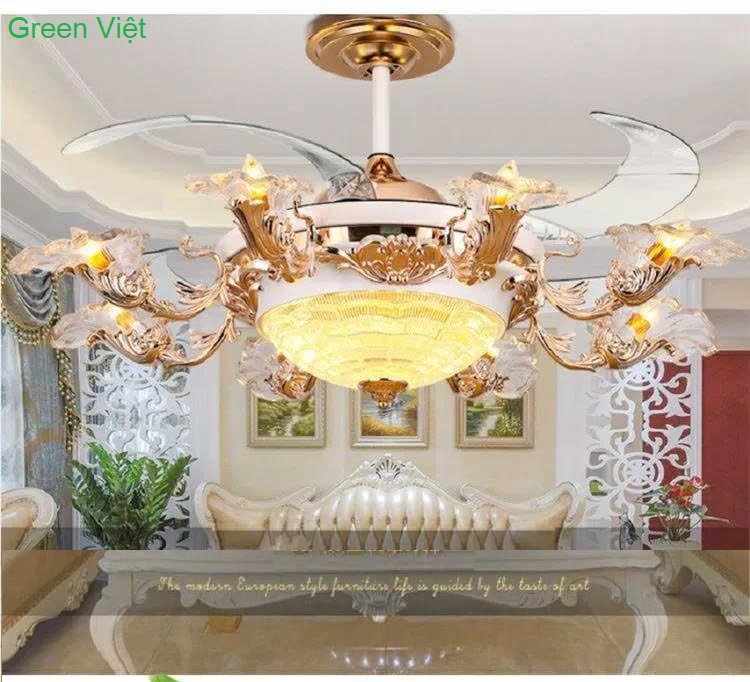 Quạt Trần đèn trang trí Cao Cấp KNQ040