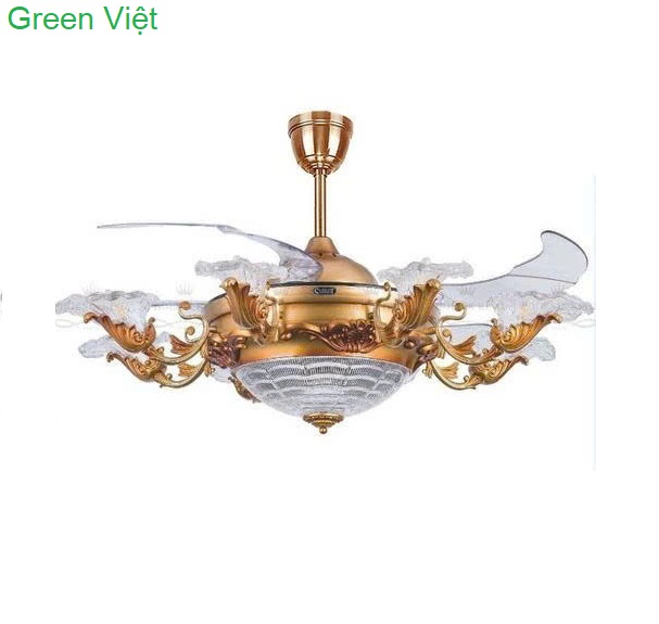 Quạt Trần đèn trang trí Cao Cấp KNQ040 - Quạt Vương Gia lắp biệt thự