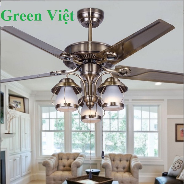 Quạt trần đèn trang trí CD183 Green Việt