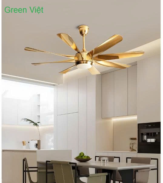 Quạt trần đèn trang trí CD184 Mạ Vàng Chất Lượng Green Việt