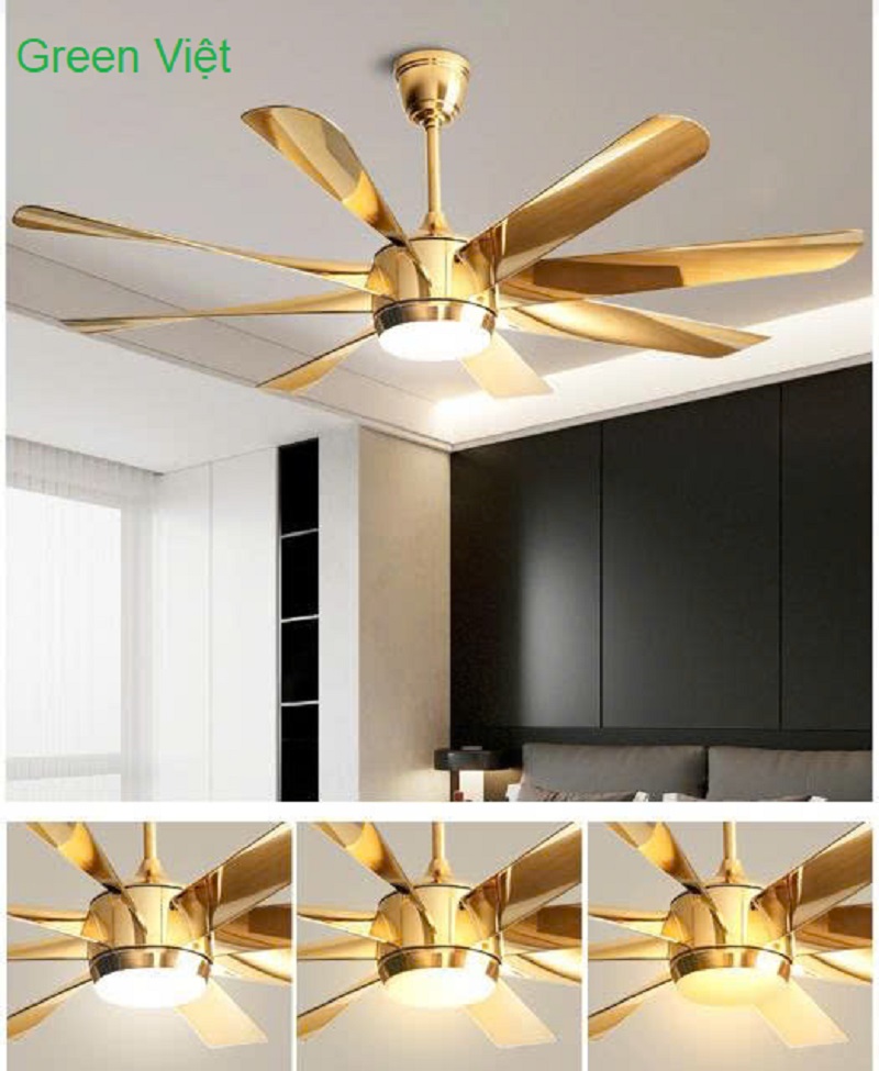 Quạt trần đèn trang trí CD184 Mạ Vàng