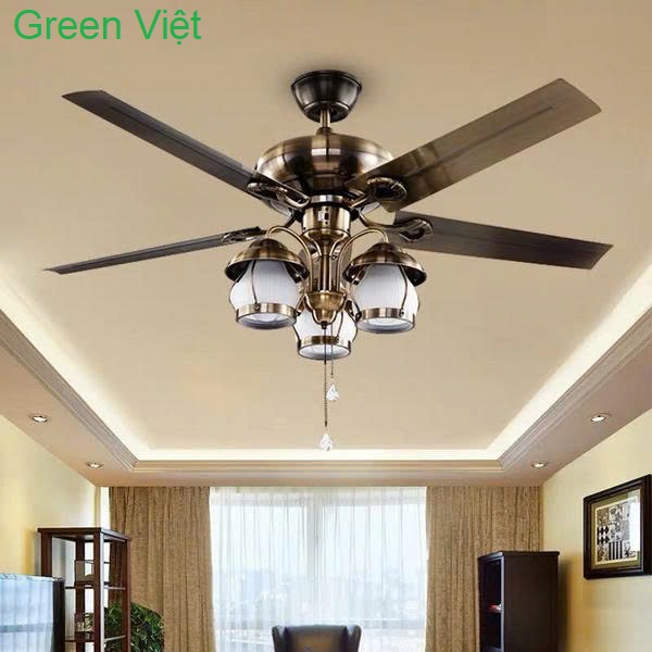 Quạt trần đèn trang trí QGV104 Nội Thất Phòng Khách