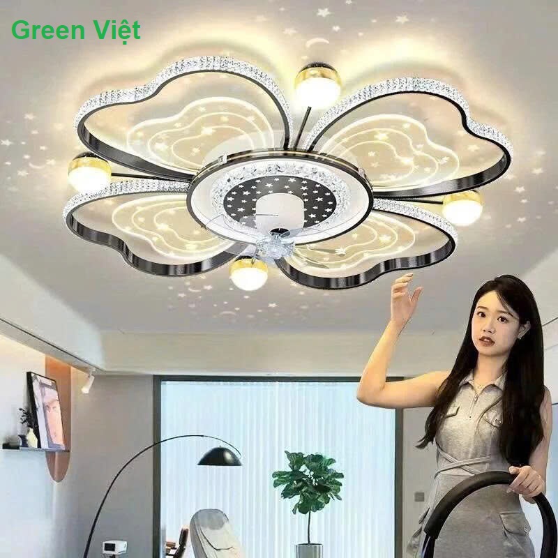 Quạt trần đèn trang trí QTDO03 hình trái tim