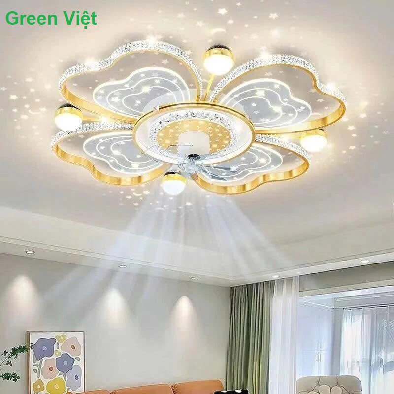 Quạt trần đèn trang trí QTDO03 hình trái tim