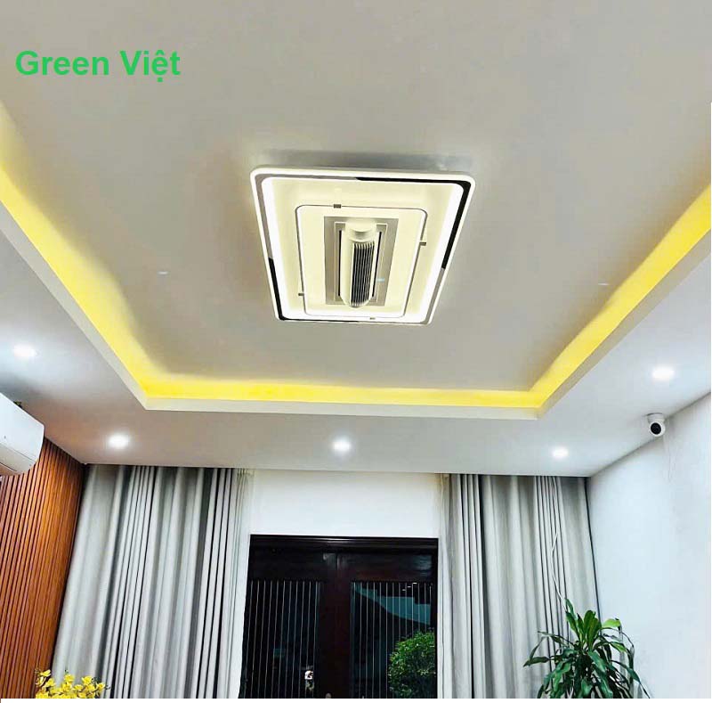 Quạt Trần Đèn Trang Trí QTDS01 Sát Trần Hiện Đại