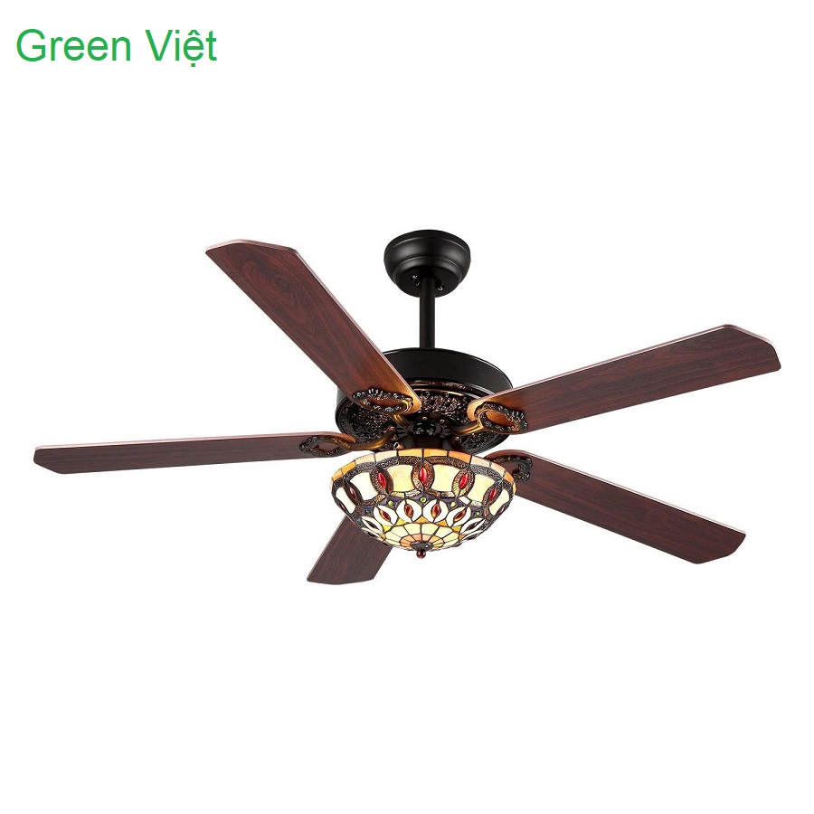 Quạt trần đèn trang trí QTG.62 Phòng Khách Cao Cấp