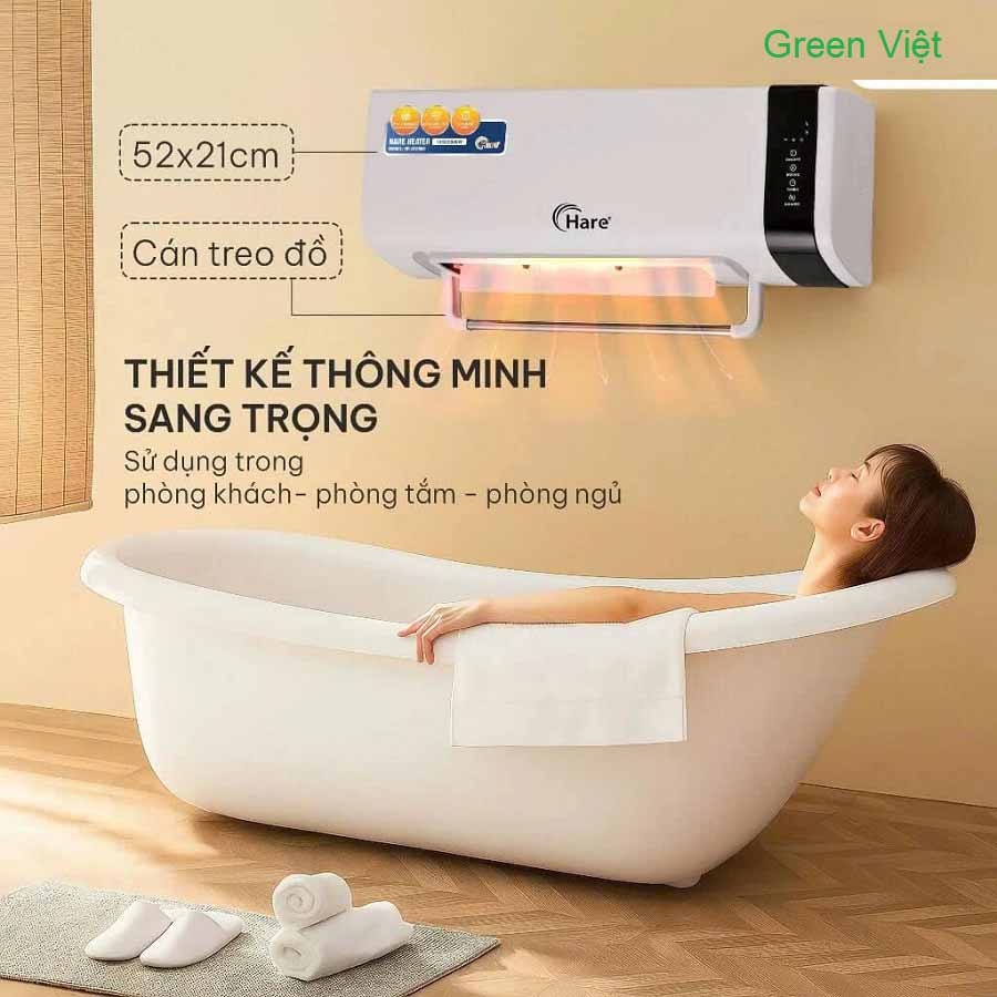Sưởi Treo Tường Điều Hòa Gốm Ceramic Thông Minh Hai Chiều STDH05
