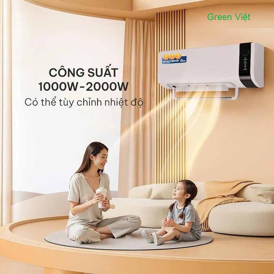 Sưởi Treo Tường Điều Hòa Gốm Ceramic Thông Minh Hai Chiều STDH05