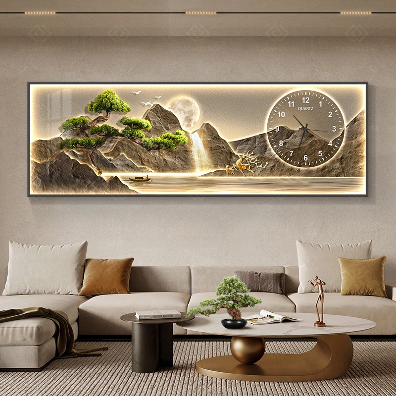 Đồng hồ tranh nghệ thuật trang trí 3D hiện đại DHT01