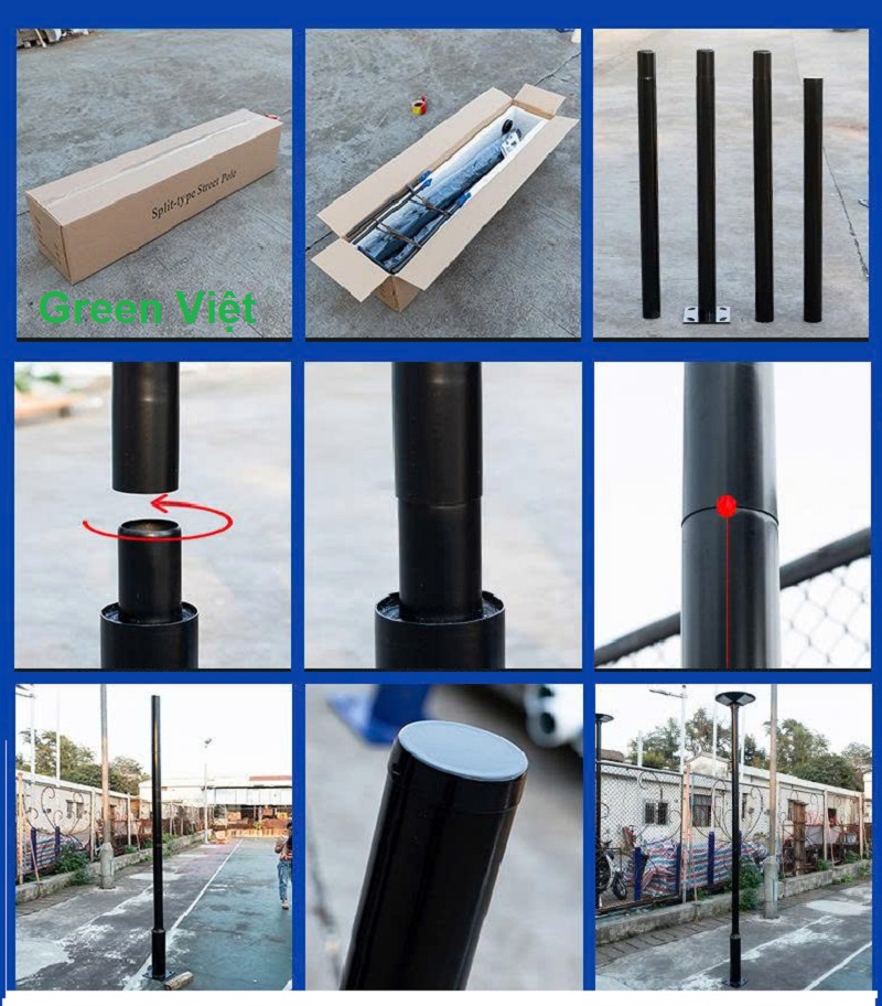 Trụ Đèn Năng Lượng Mặt Trời Nối Khúc 3-4M