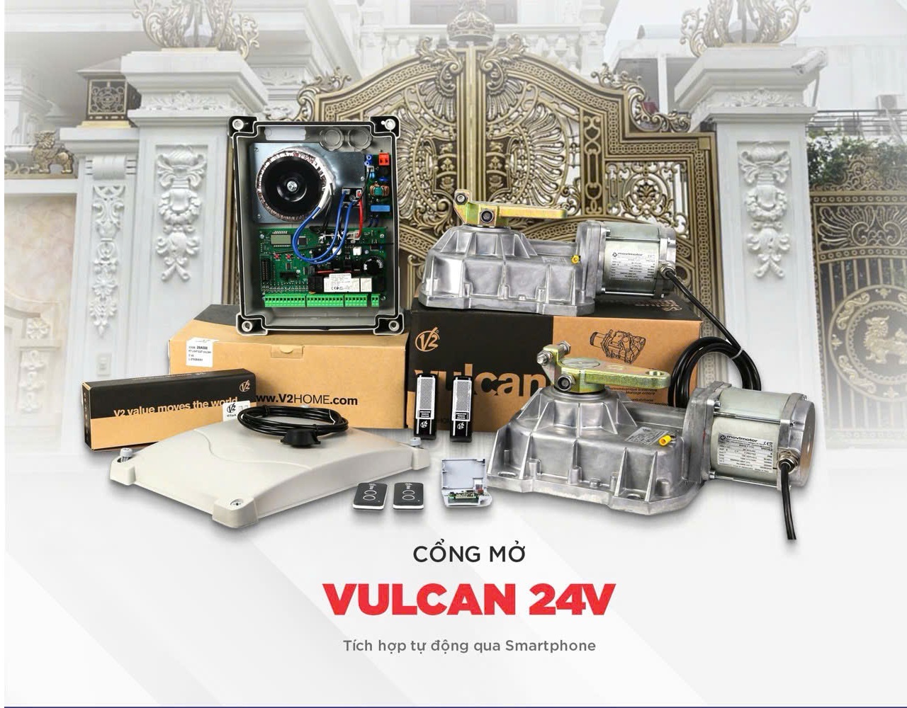 Cổng âm sàn Vulcan 24v 600kg Italia