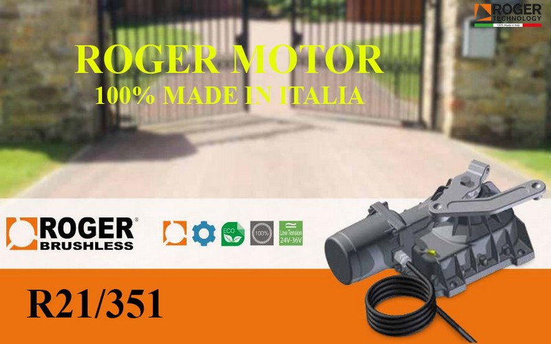 Motor cổng âm sàn Roger R21/351 230v 800kg Italia