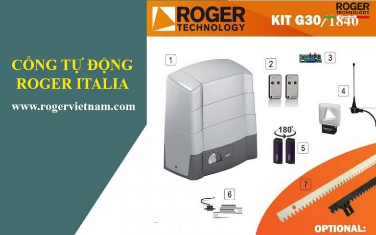 Motor cổng lùa Roger G30 2200kg Italia