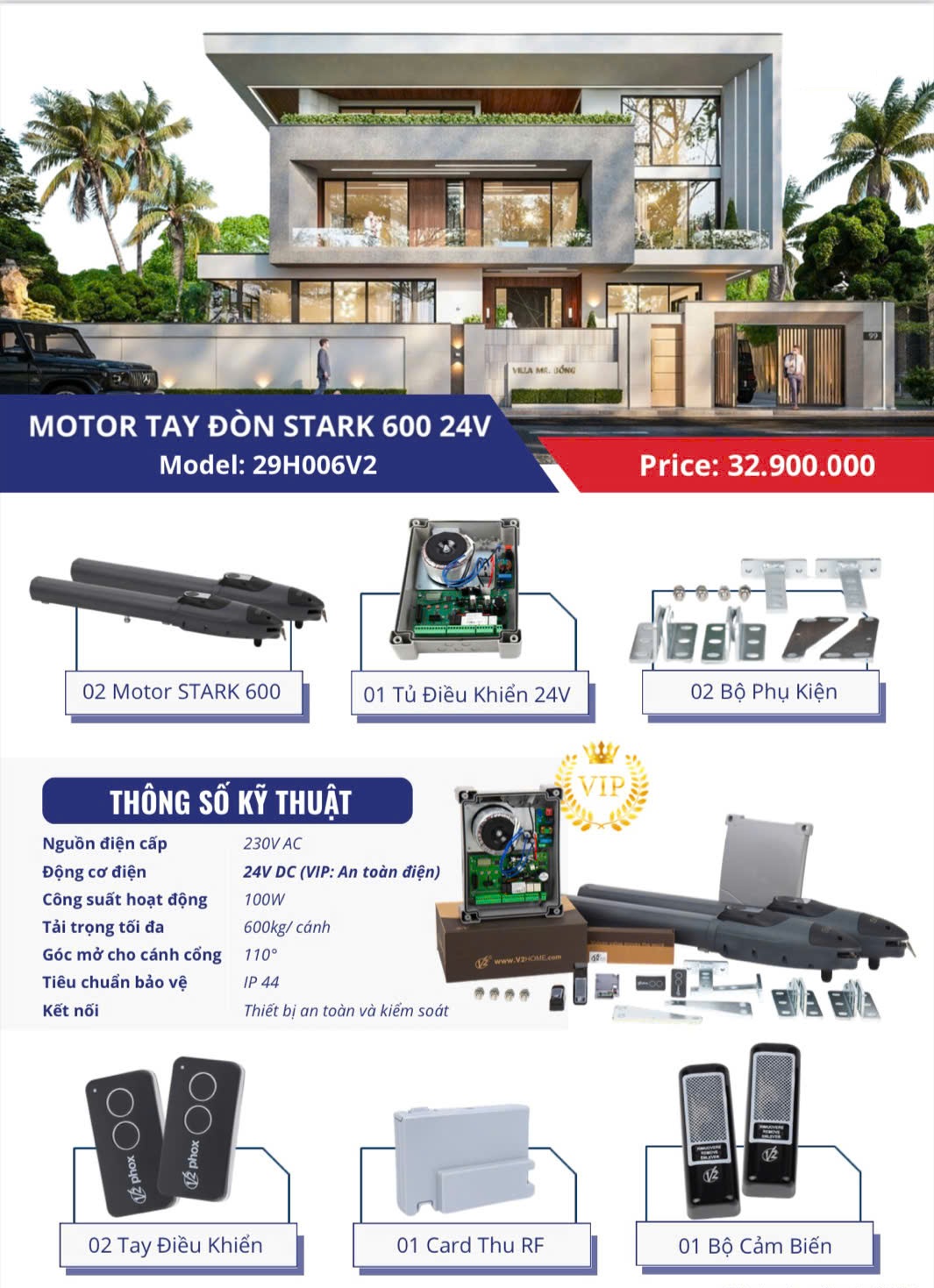 Motor cổng tay đòn Stark 600