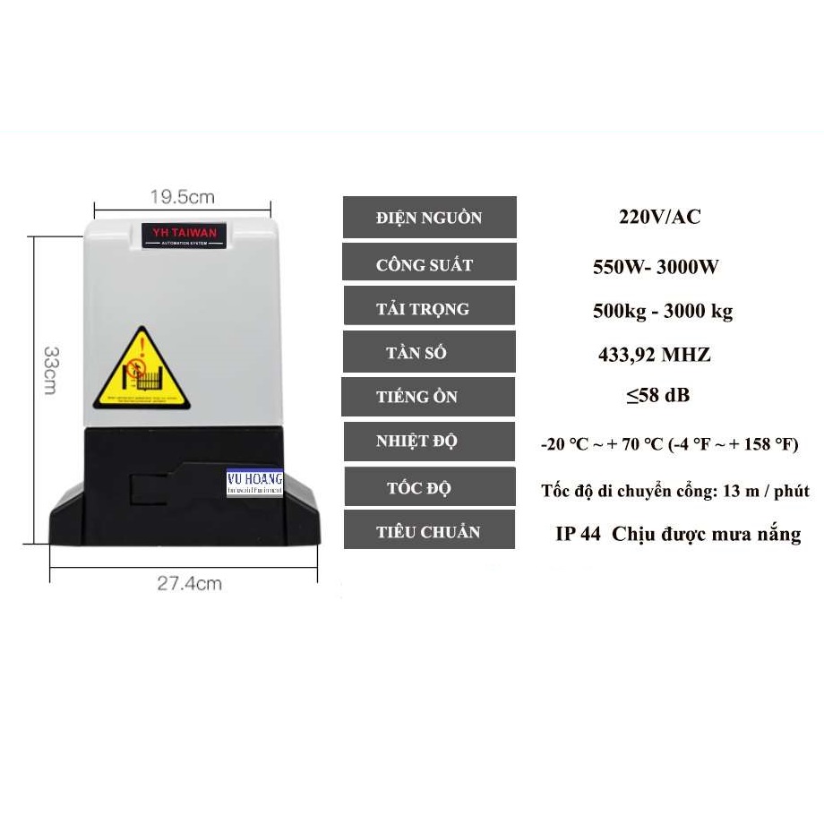 Motor cổng lùa YH 2000kg