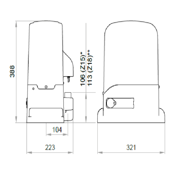 Motor cổng lùa Dea Rev24 230V 1400kg