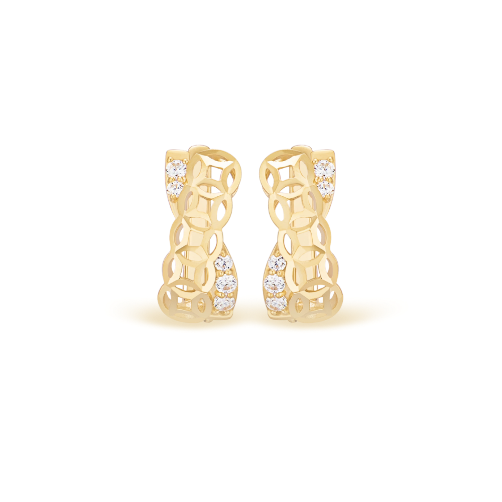 Bông tai vàng 18K đính đá Sapphire