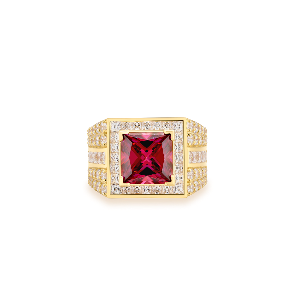 Nhẫn nam đá màu Swarovski Vàng 18K