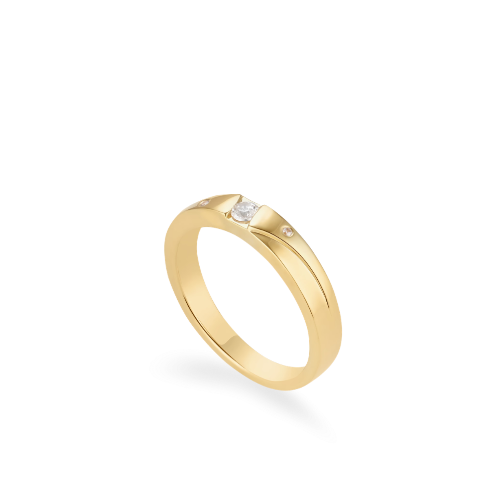 Nhẫn cưới vàng 14k đính đá CZ cao cấp
