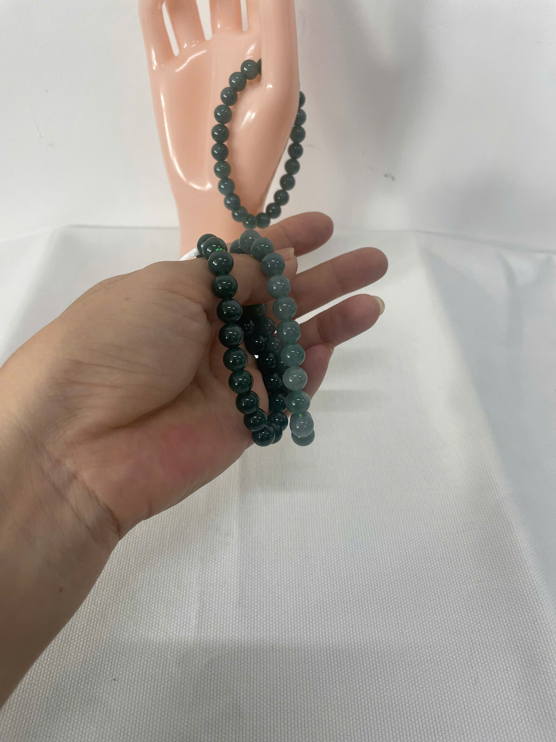 Chuỗi Tay Đá Lam Ngọc Hạt Tròn 22 Hạt 8 mm