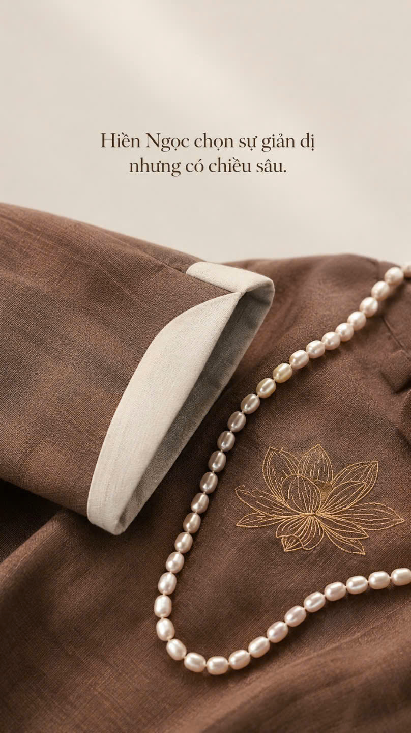Bộ Thêu Sen Cổ Tàu Đũi Thái