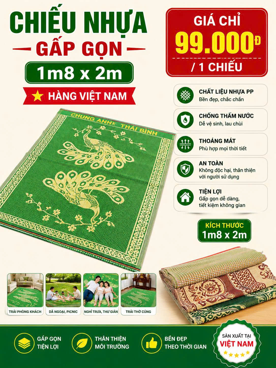 Chiếu nhựa gấp gọn