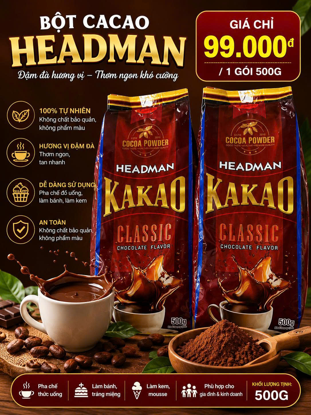 Bột CaCao Headman