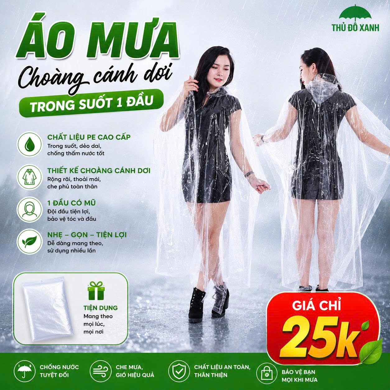 Áo mưa choàng cánh dơi