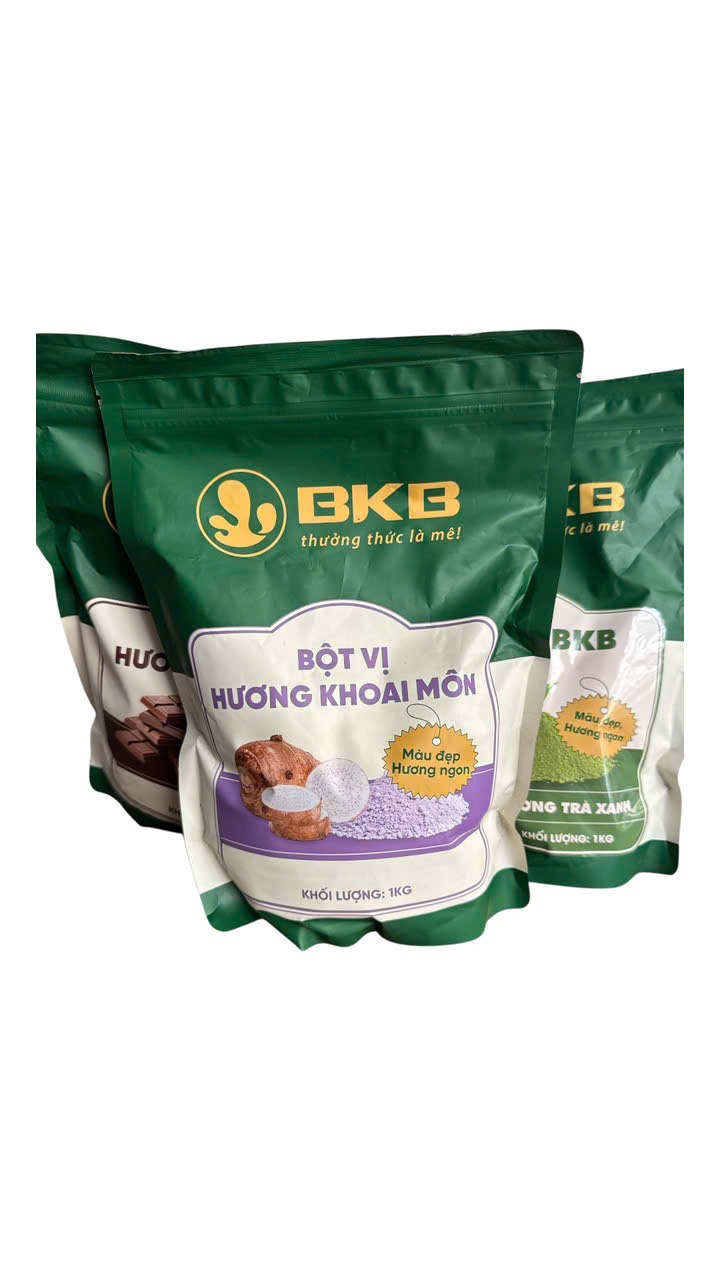 Bột Pha Trà Sữa BKB Gói 1kg Vị Matcha, Khoai Môn, Socola