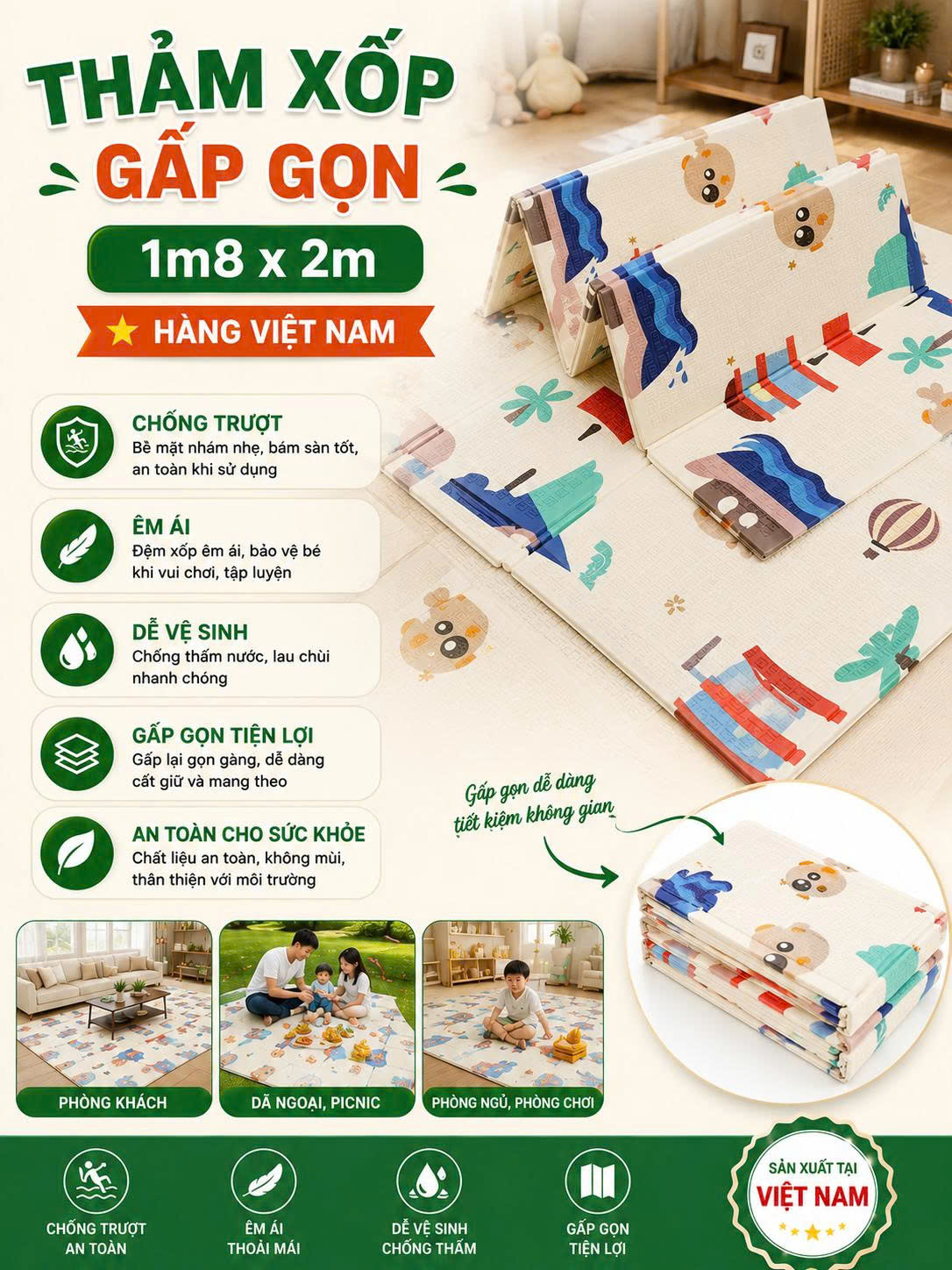 Thảm xốp gấp gọn