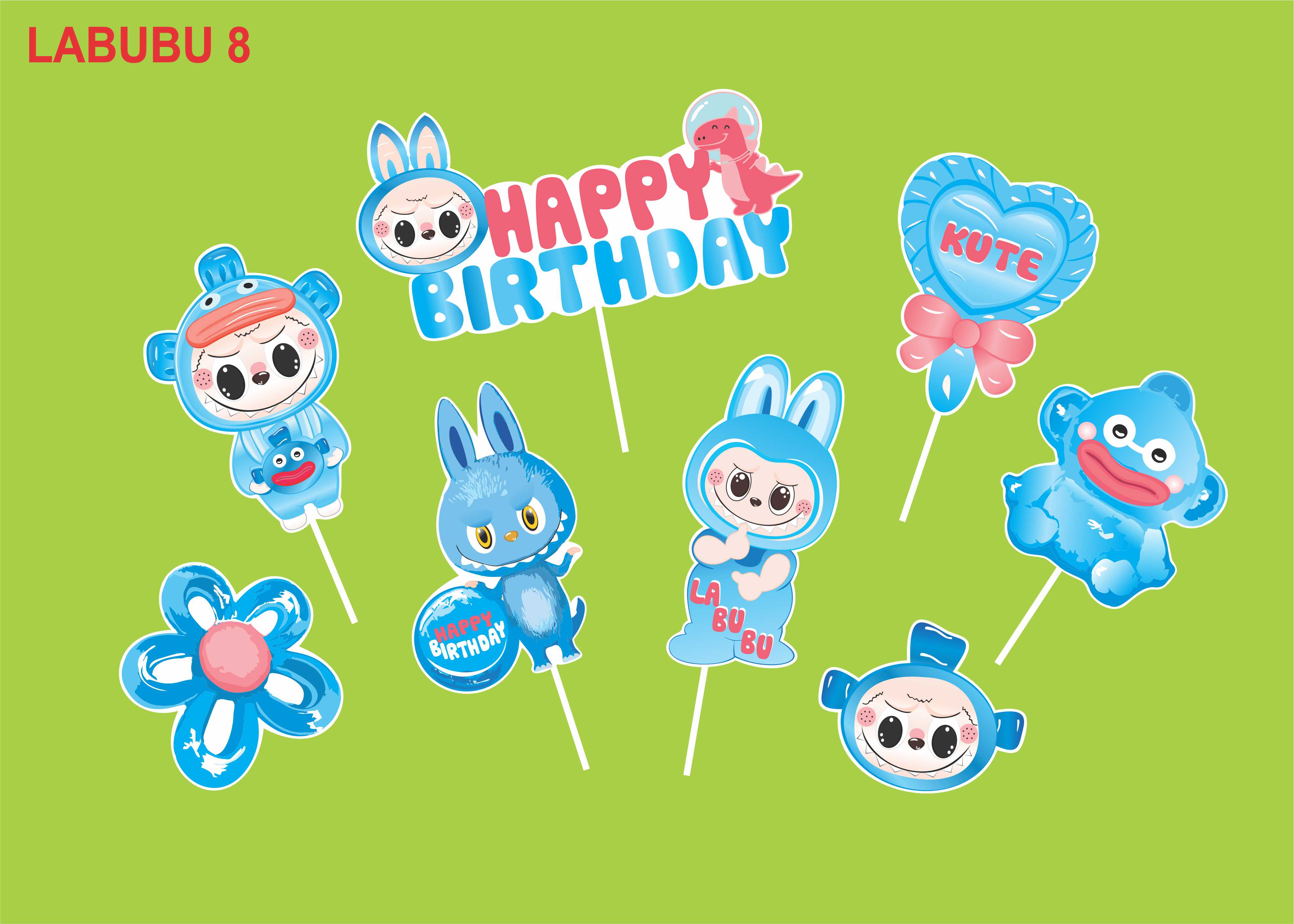 SET CẮM GIẤY LABUBU 8